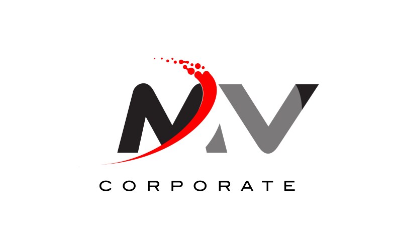 Modern Letter Logo - MV Swoosh vector image