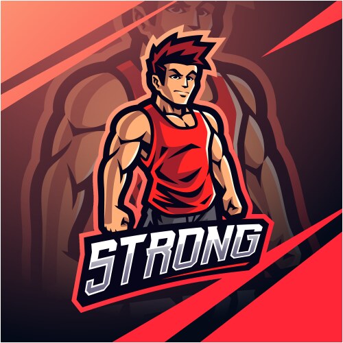 Strong man mascot logo design Vector Image