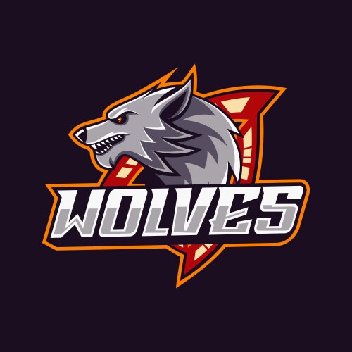 Aggressive Wolf Mascot Logo Vector Image