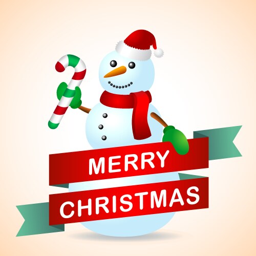 Cute Snowman Christmas Card Vector Image