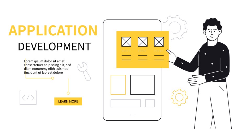 App development modern flat concept for web banner