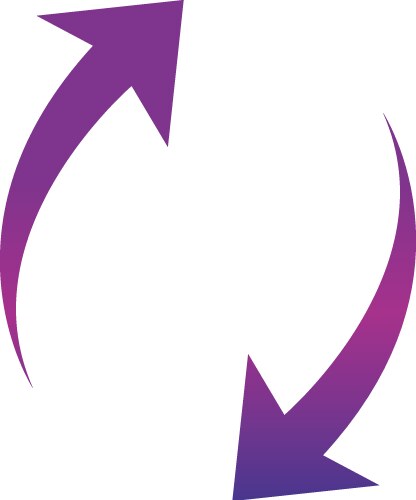 Arrows icon shape pointer reload progress gradient vector image