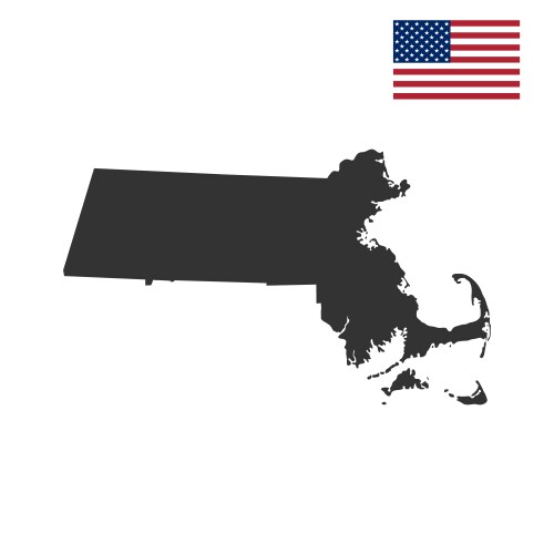 Massachusetts State Map Vector Image