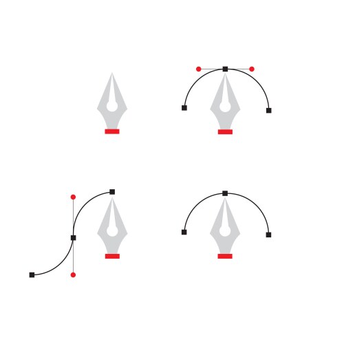 Pen tool cursor computer graphics vector image
