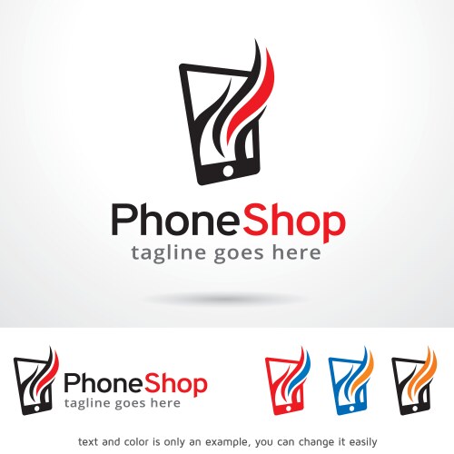 phone shop logo template vector