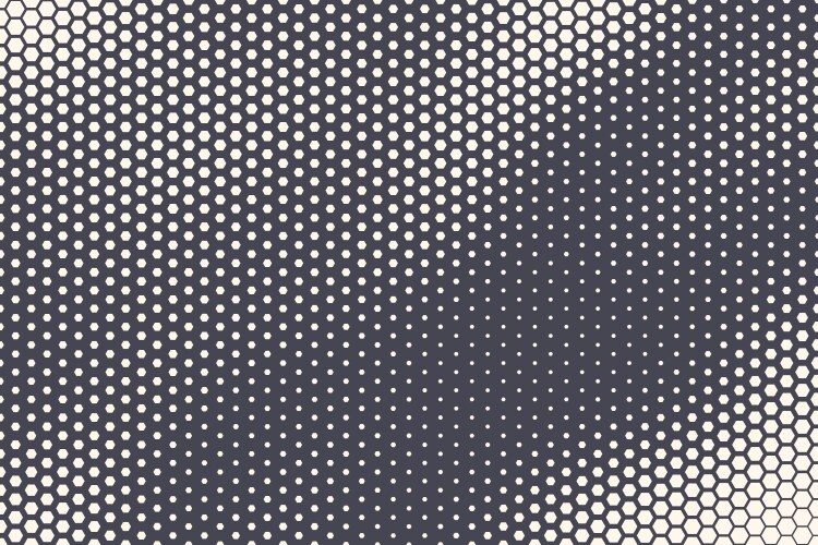 Halftone hexagonal pattern wavy texture abstract vector image
