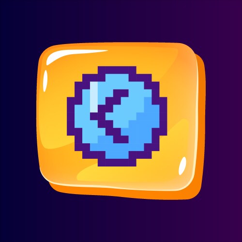 Left side pointer glossy ui button with pixelated vektorbild