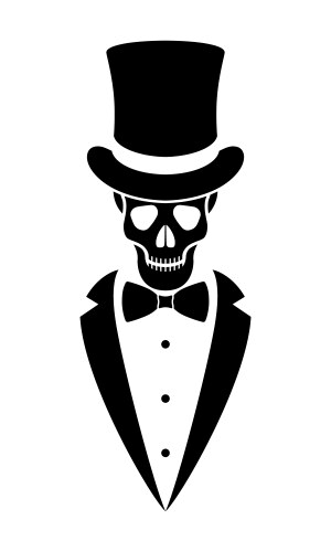 Skeleton in Tuxedo Vector Image