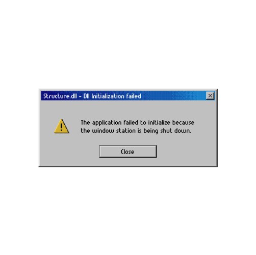 error window message dll initialization failed vector image vector image