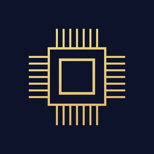 Flat chip icon symbol Royalty Free Vector Image
