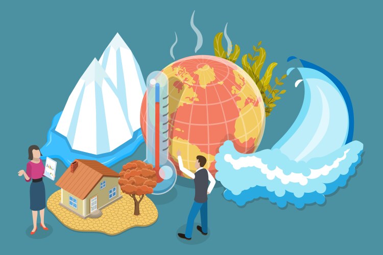 3d isometric flat conceptual Royalty Free Vector Image