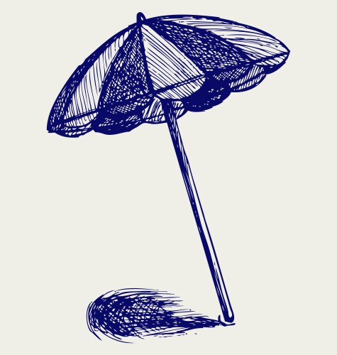 Beach Doodle Umbrella Vector Image