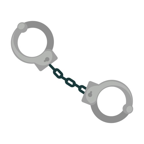 Silver Handcuffs on Chain vector image
