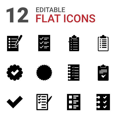12 checkbox icons Vector Image