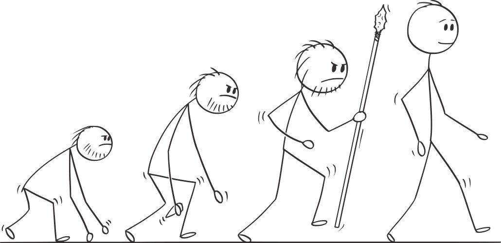 Cartoon man in dramatic pose holding human Vector Image