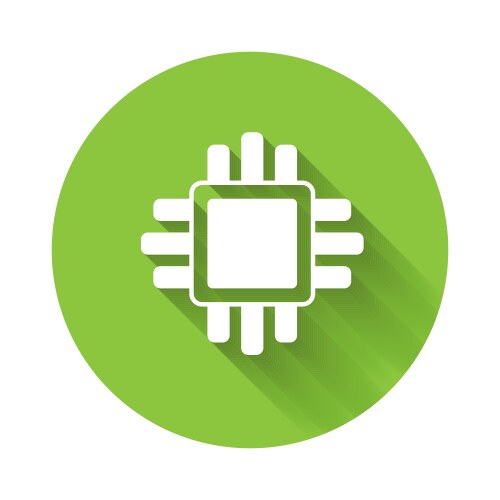 White computer processor with microcircuits cpu vector image