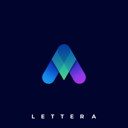 Letter a color template vector image