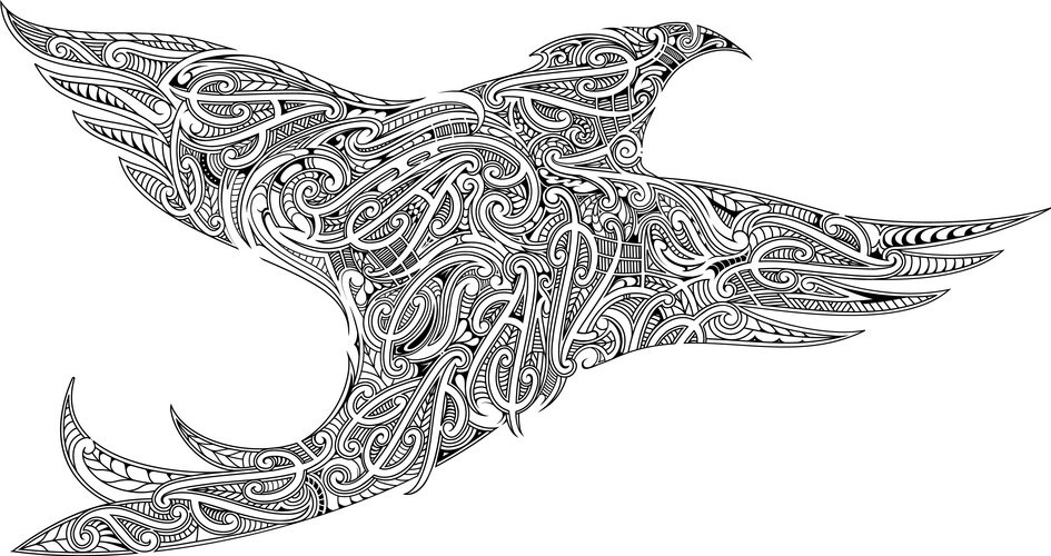 Polynesian Tribal Bird Vector Image