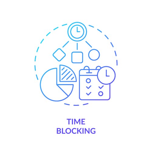 time blocking blue gradient concept icon vector image