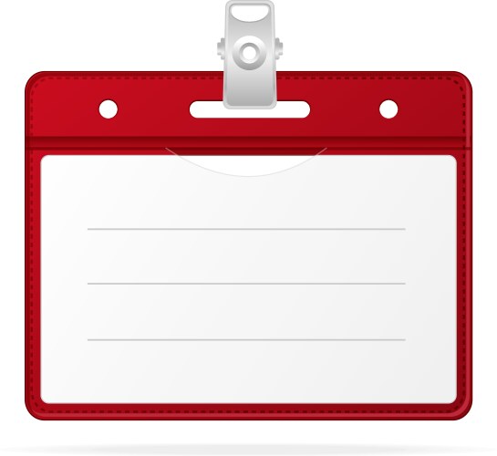 Бейджик онлайн бесплатно и распечатать Blank id identification card badge isolated red Vector Image