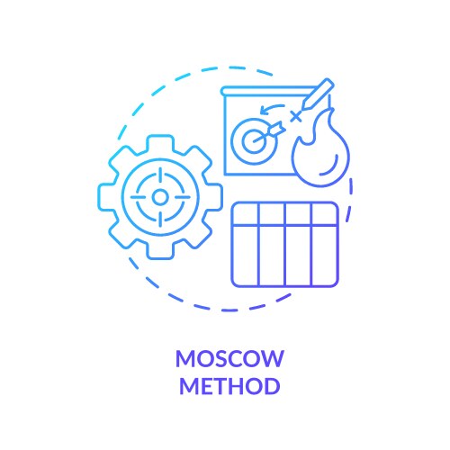 moscow method blue gradient concept icon vector image vector image