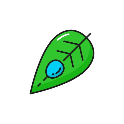 weather forecast color outline icon of dew on leaf vector