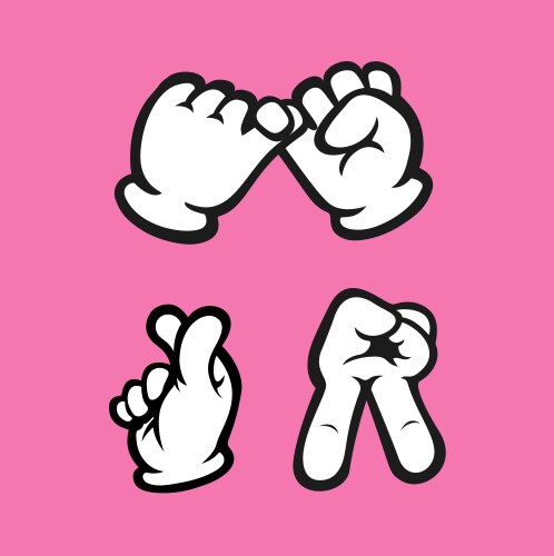 Hand Peace Sign Love Gesture Vector Image