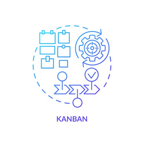 kanban method blue gradient concept icon vector image