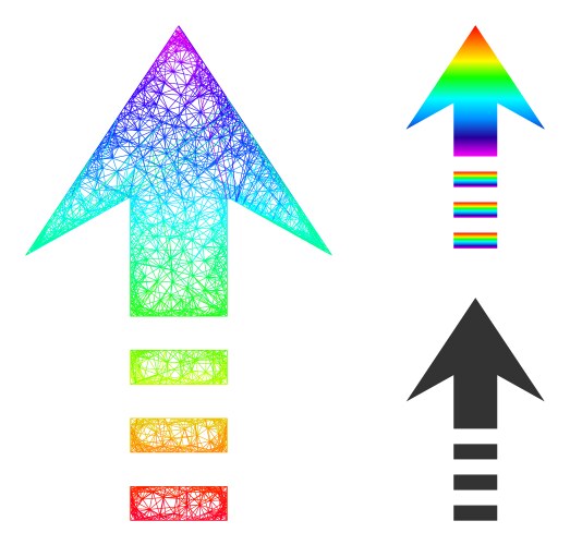 Spectral net mesh gradient send up icon vector image