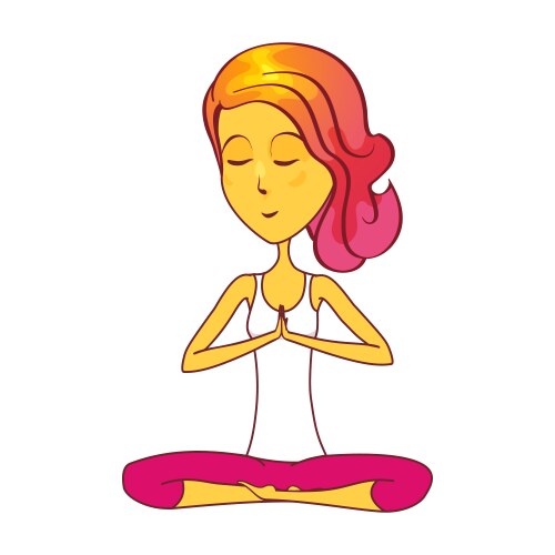 girl or woman meditate practice yoga icon vector