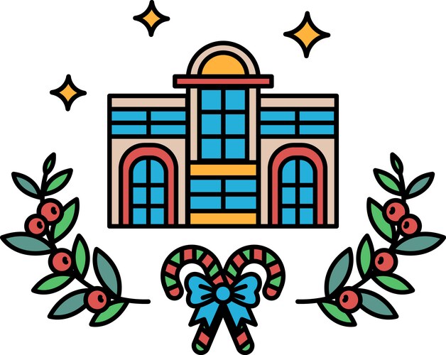 Black and White Church Drawing Vector Image