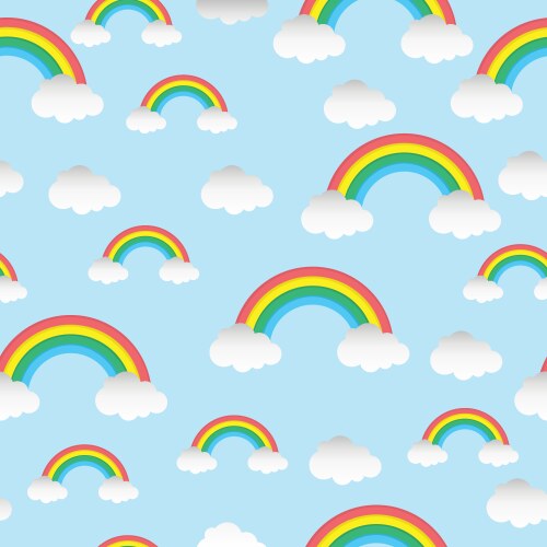 Rainbow Cloud Seamless Pattern – Royalty-Free Vector | VectorStock