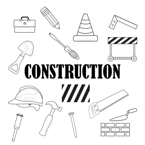 Set construction tools on white background Vector Image