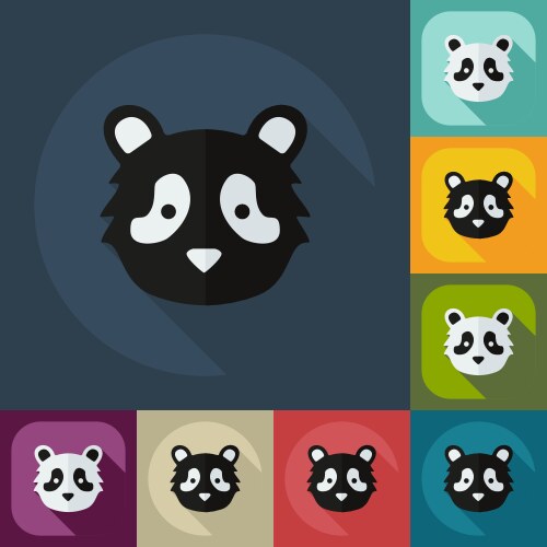 flat modern design with shadow icons pandas vector image