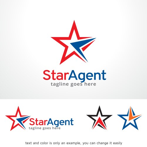 star agent logo template design vector