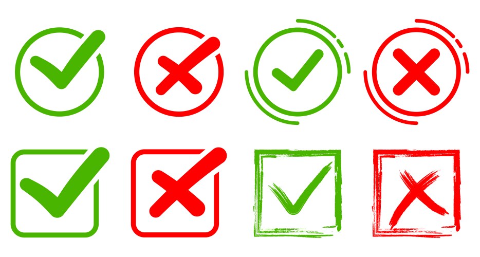 Checkmark icons set a collection of web button vector image