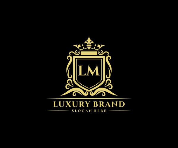 Gold Initial Monogram - LM Vector Image