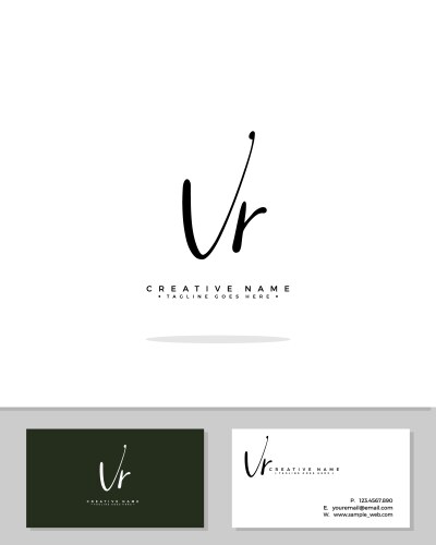 V r vr initial logo signature handwriting Vector Image
