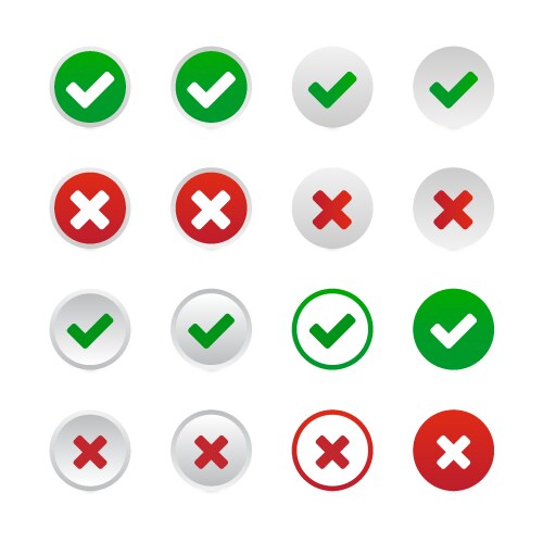 Validation buttons vector image