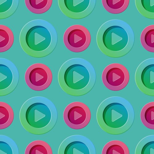 Ui interface button play media internet website vector image