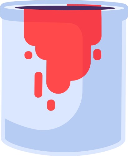 Flat hazardous waste red paint can icon Vector Image