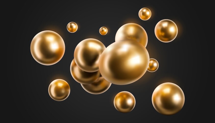 3d gold liquid blobs vector image