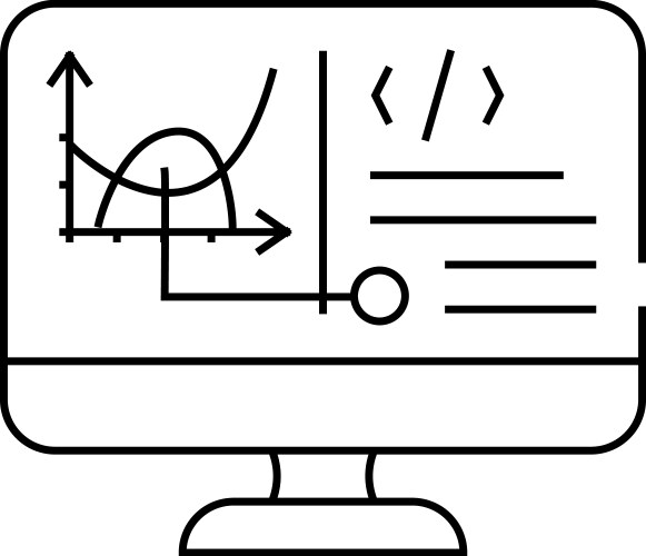 Programming software data science line icon vector image