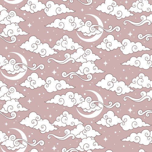 Chinese clouds color seamless pattern Royalty Free Vector