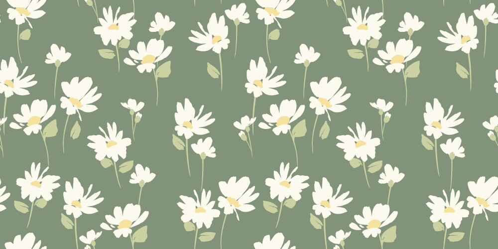 Abstract floral seamless pattern with chamomile Vector Image