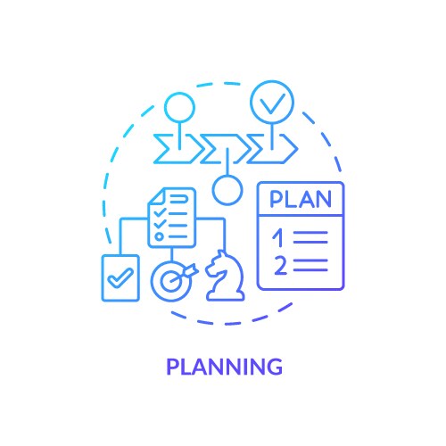 planning blue gradient concept icon vector image