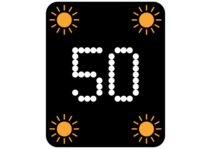 temporary speed limit vector image