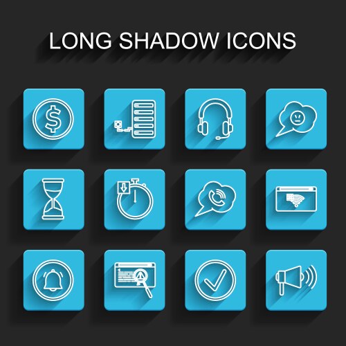 Set line button chat notification system bug vector image