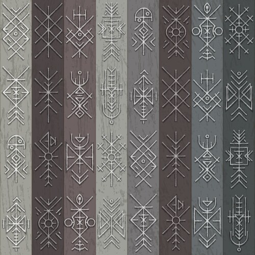Scandinavian viking design frame in ancient Vector Image