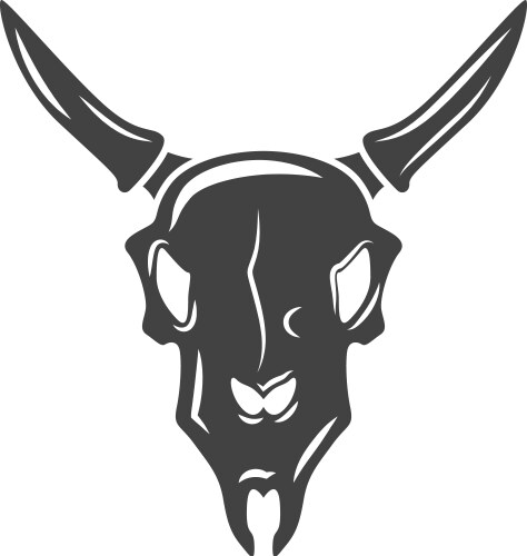 Bulls scull black icon logo element isolated Vector Image